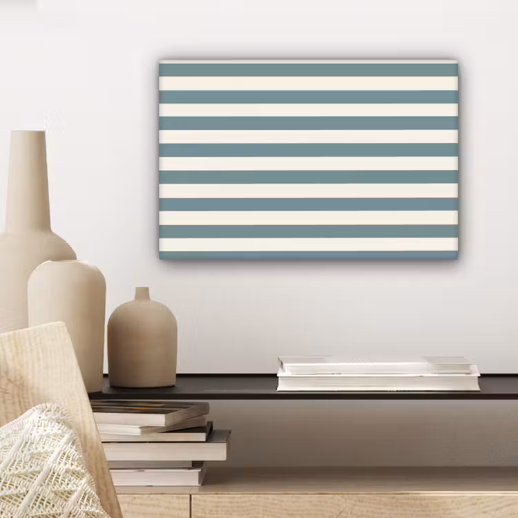 Canvas schilderij - Strepen - Modern - Blauw — 5