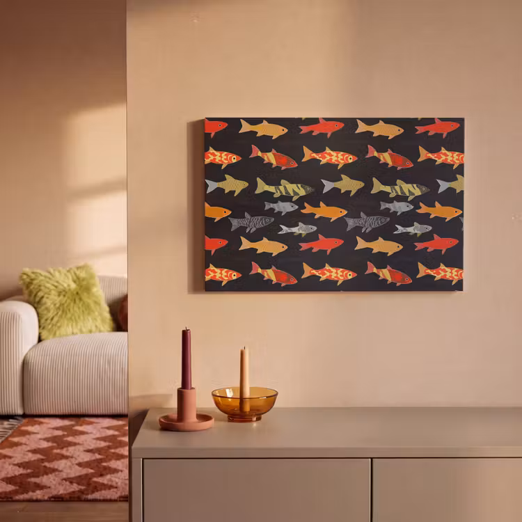 Canvas schilderij - Vissen - Patroon - Kleurrijk — 2