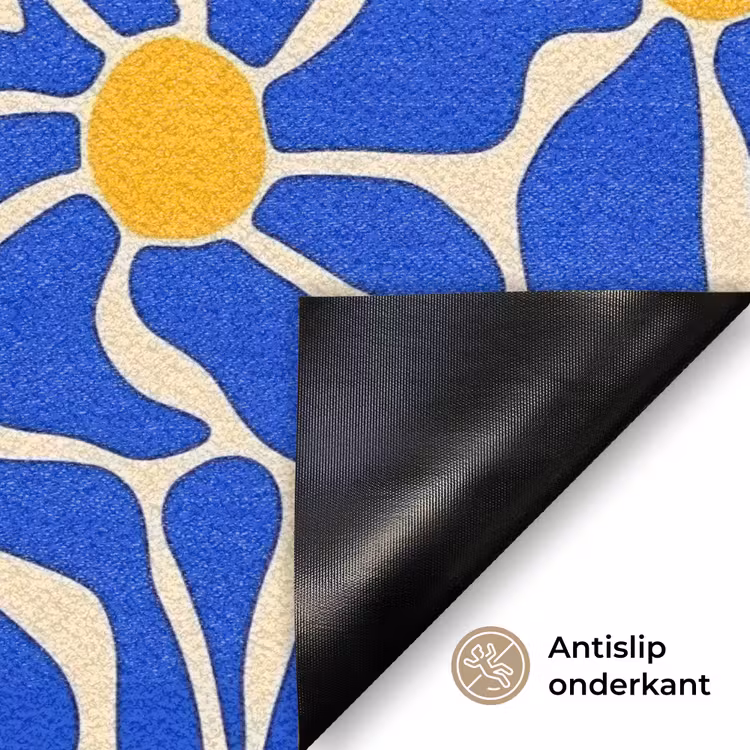 Deurmat - Abstract - Bloem - Blauw — 6