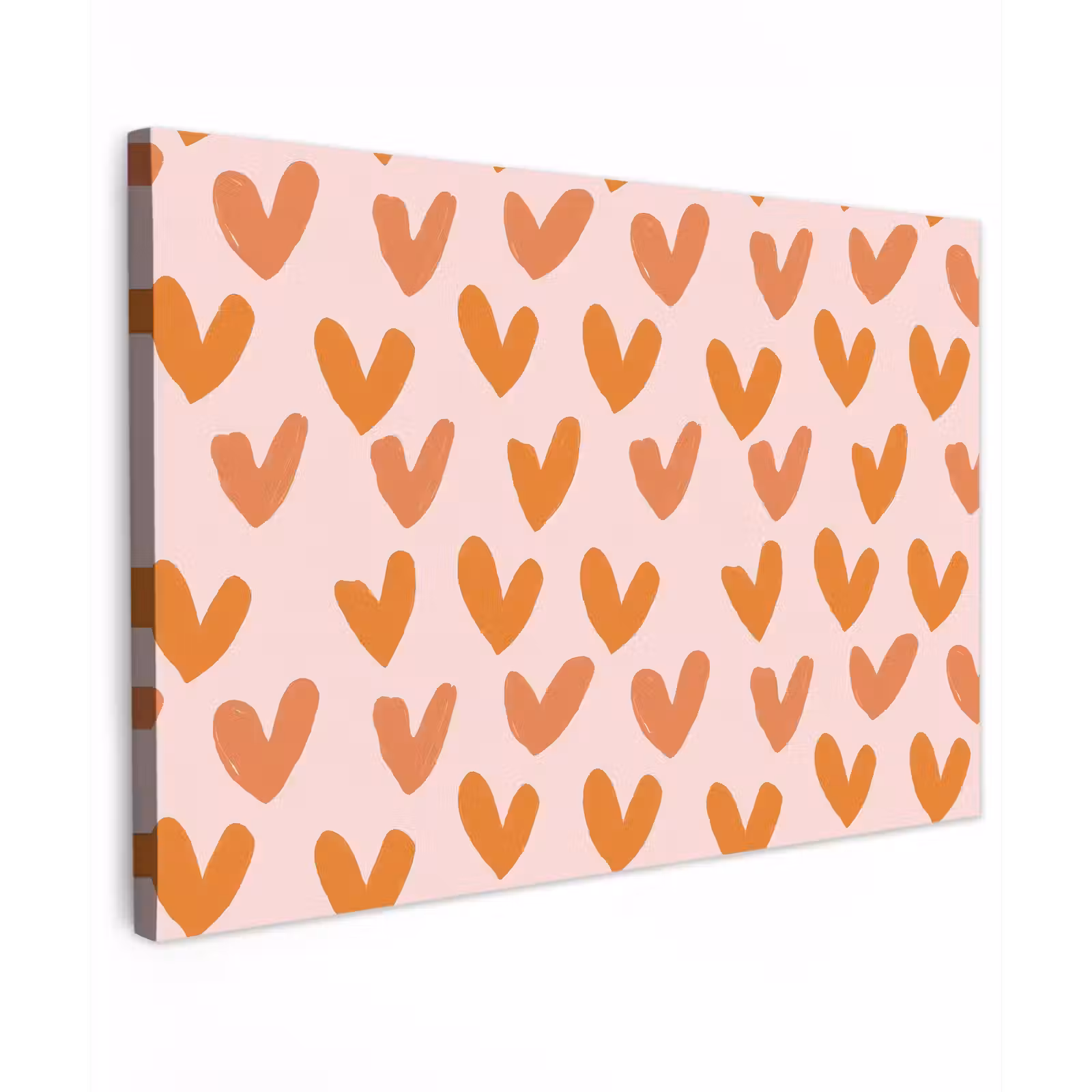 Canvas schilderij - Hartjes - Getekend - Oranje — 1