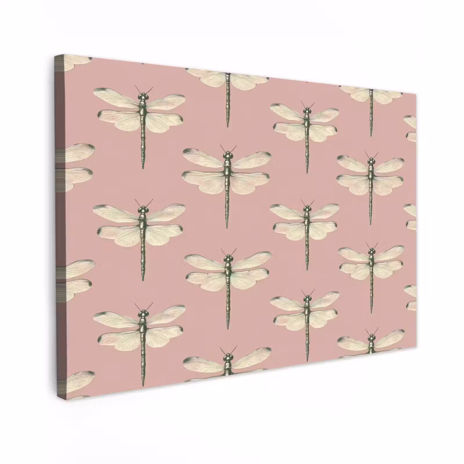 Canvas schilderij - Lillibellen - Patroon - Roze — 1