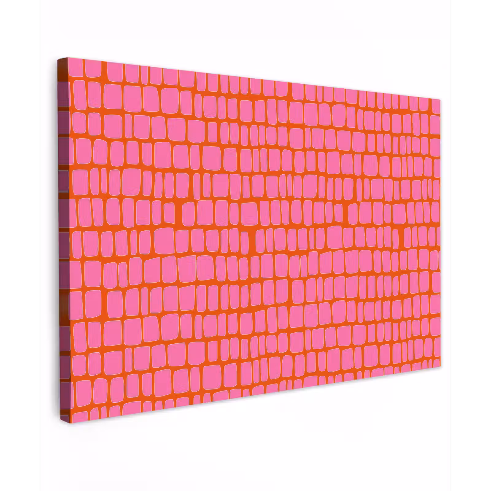 Canvas schilderij - Organisch - Raster - Roze — 1