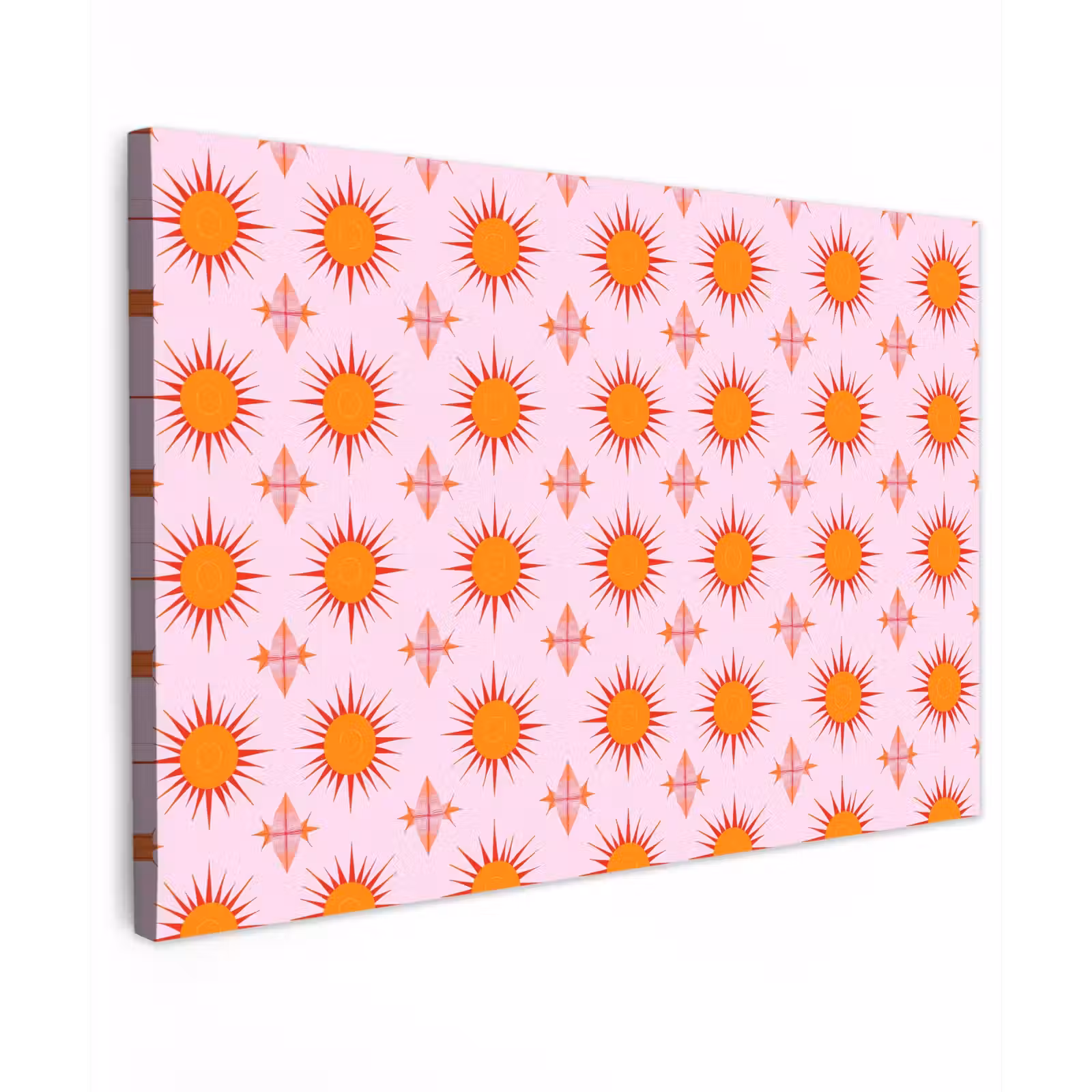Canvas schilderij - Zon - Patroon - Roze — 1