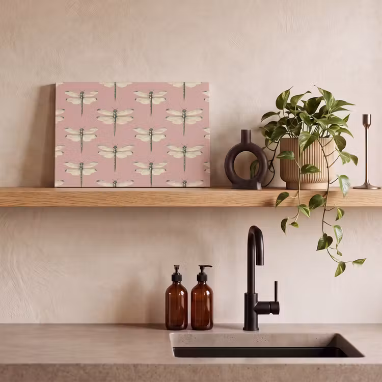 Canvas schilderij - Lillibellen - Patroon - Roze — 3