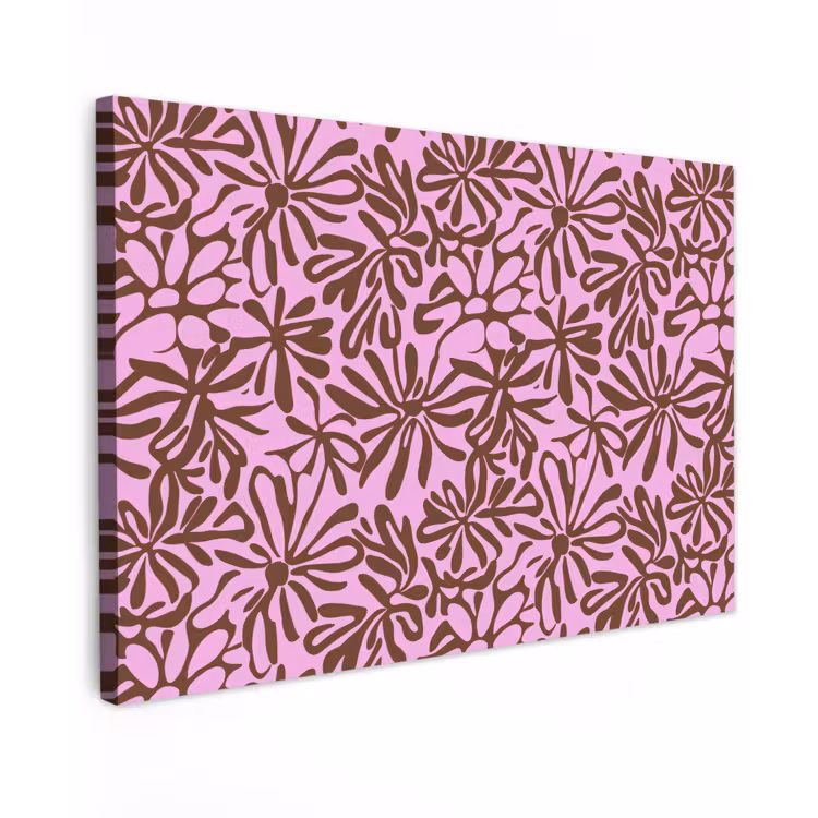 Canvas schilderij - Organisch - Patroon - Roze — 1