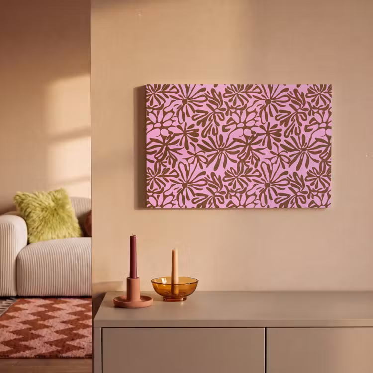 Canvas schilderij - Organisch - Patroon - Roze — 2