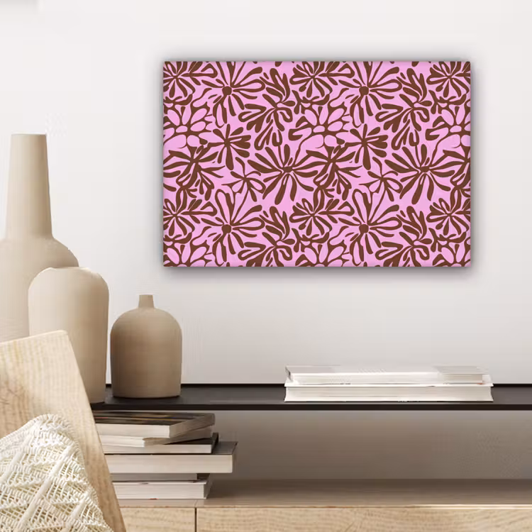 Canvas schilderij - Organisch - Patroon - Roze — 5