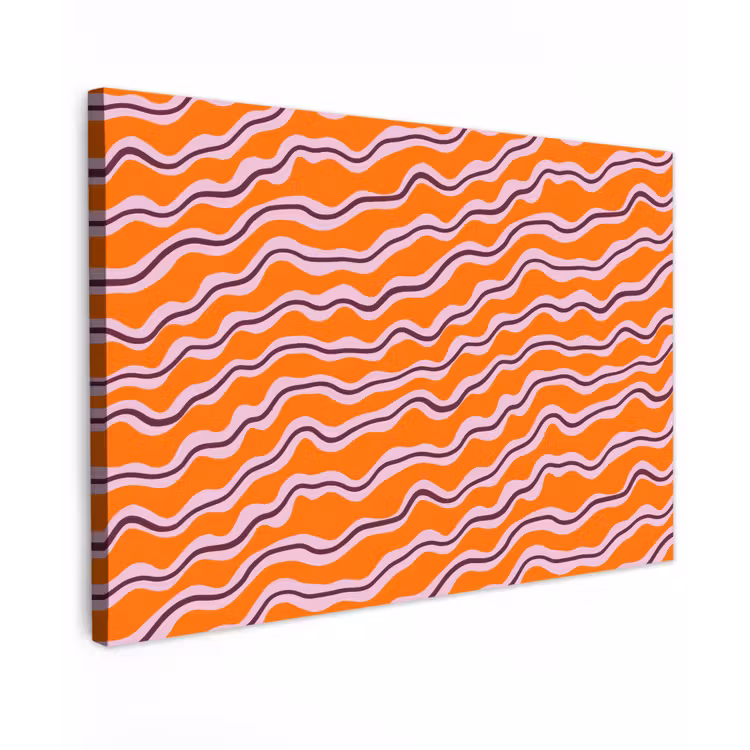 Canvas schilderij - Retro - Golvend - Oranje — 1