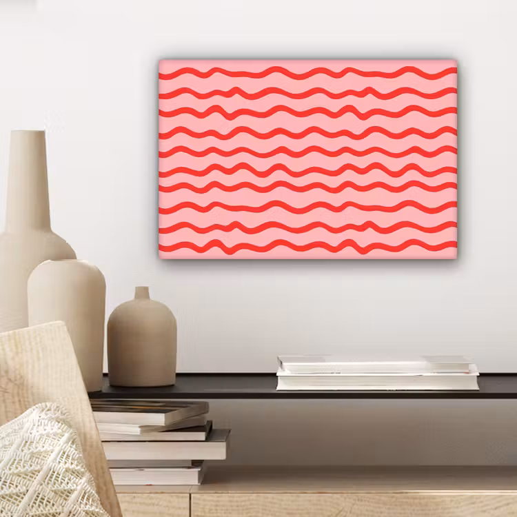 Canvas schilderij - Speels - Patroon - Rood — 5