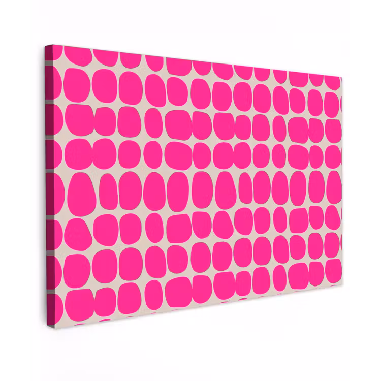 Canvas schilderij - Stippen - Patroon - Roze — 1