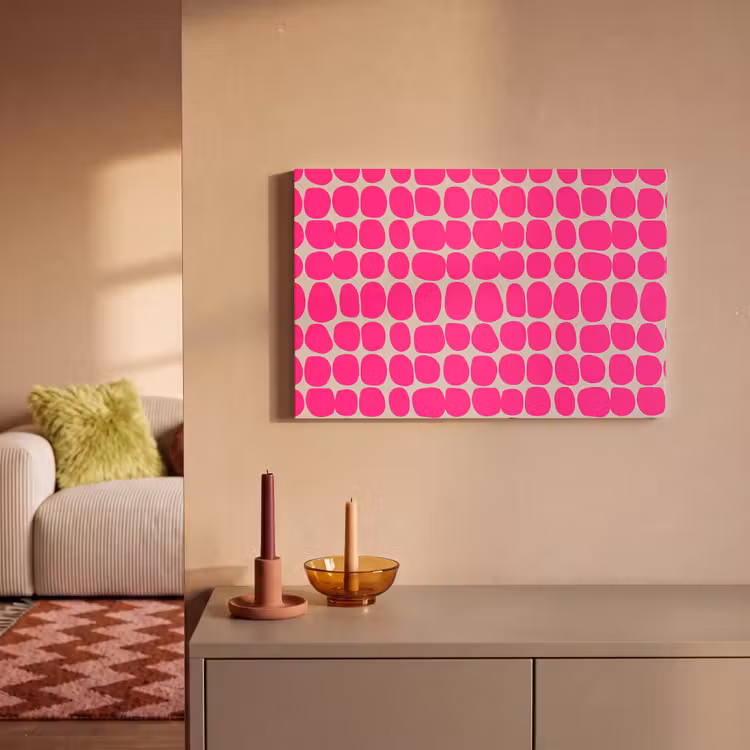 Canvas schilderij - Stippen - Patroon - Roze — 2