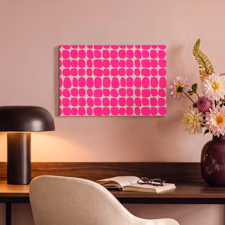 Canvas schilderij - Stippen - Patroon - Roze — 4