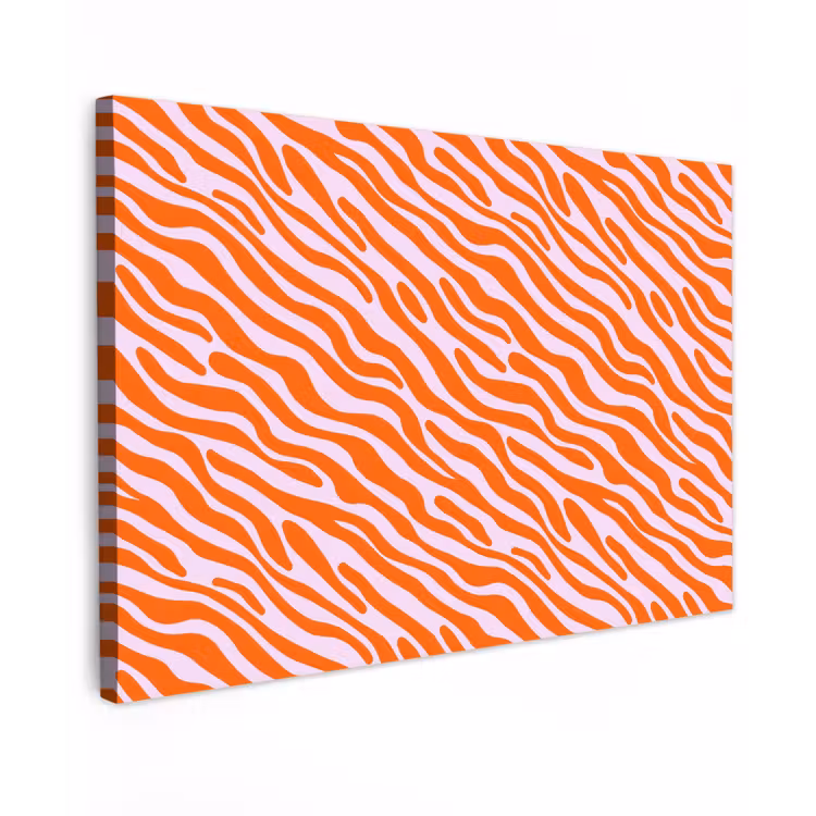 Canvas schilderij - Strepen - Dynamisch - Oranje — 1