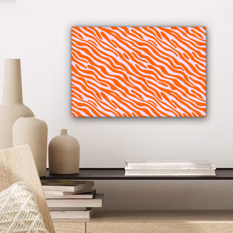 Canvas schilderij - Strepen - Dynamisch - Oranje — 5