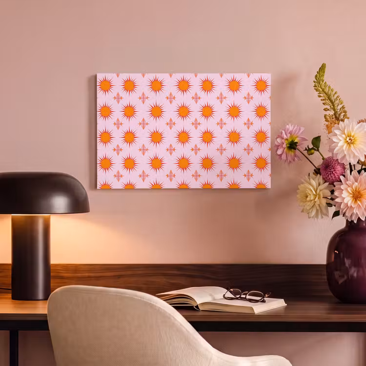 Canvas schilderij - Zon - Patroon - Roze — 4