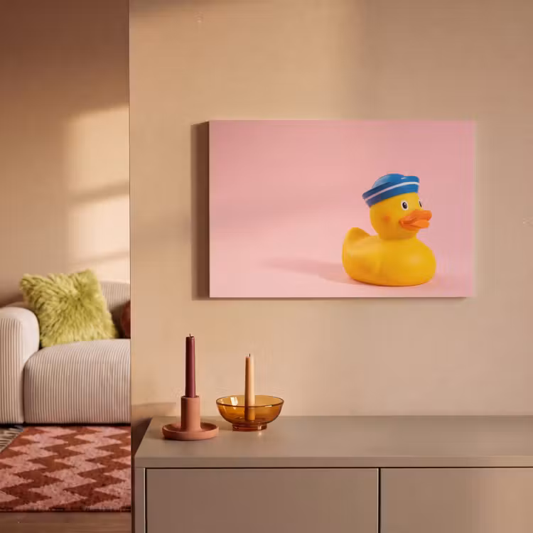 Canvas schilderij - Matroos - Eend - Roze — 2