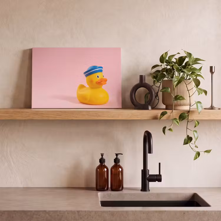 Canvas schilderij - Matroos - Eend - Roze — 3