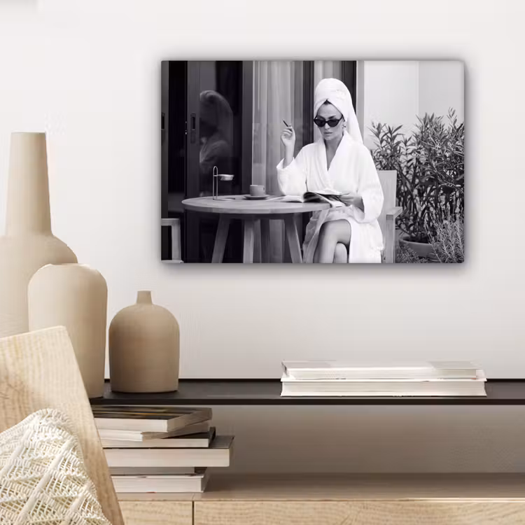 Canvas schilderij - Modern - Vrouw - Zwart - Wit — 5