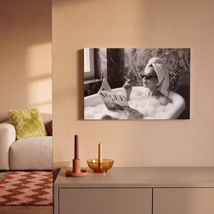 Canvas schilderij - Relaxt - Bad - Zwart - Wit — 2