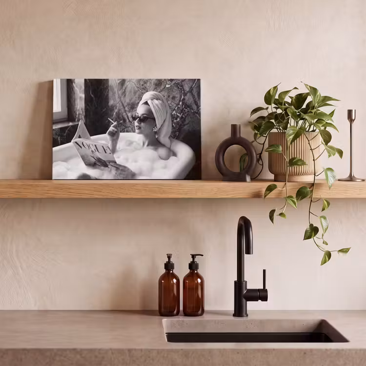 Canvas schilderij - Relaxt - Bad - Zwart - Wit — 3