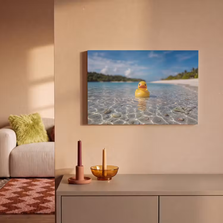 Canvas schilderij - Tropisch - Badeend - geel — 2