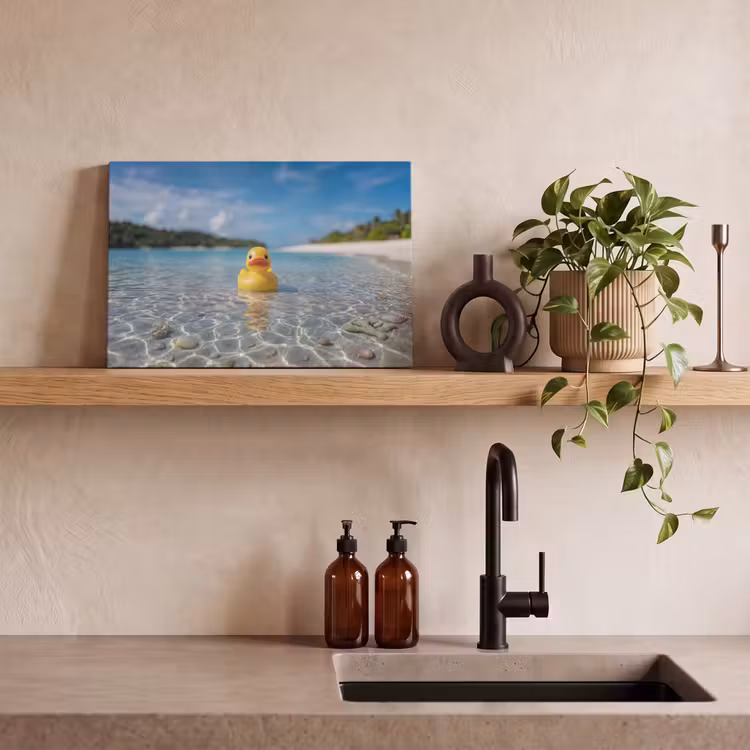 Canvas schilderij - Tropisch - Badeend - geel — 3