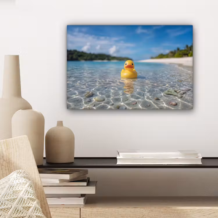 Canvas schilderij - Tropisch - Badeend - geel — 5