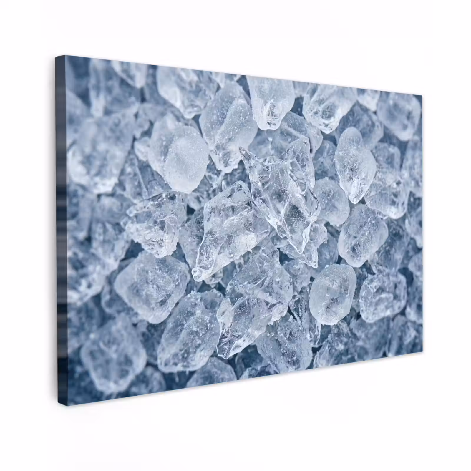 Canvas schilderij - Ijsblokjes - Water - Blauw — 1