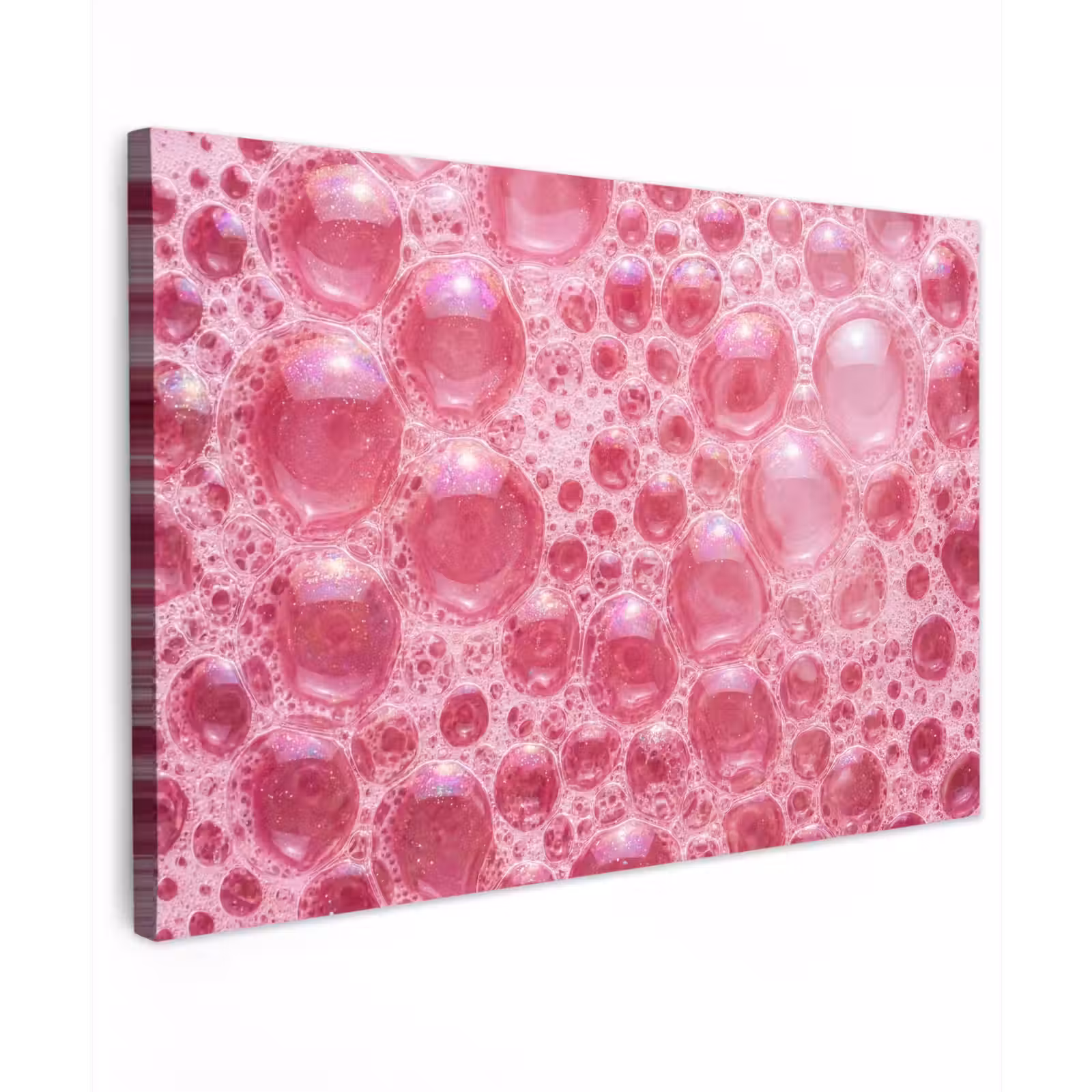 Canvas schilderij - Roze - Schuim - Bubbels — 1