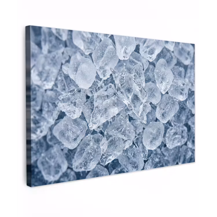 Canvas schilderij - Ijsblokjes - Water - Blauw — 1