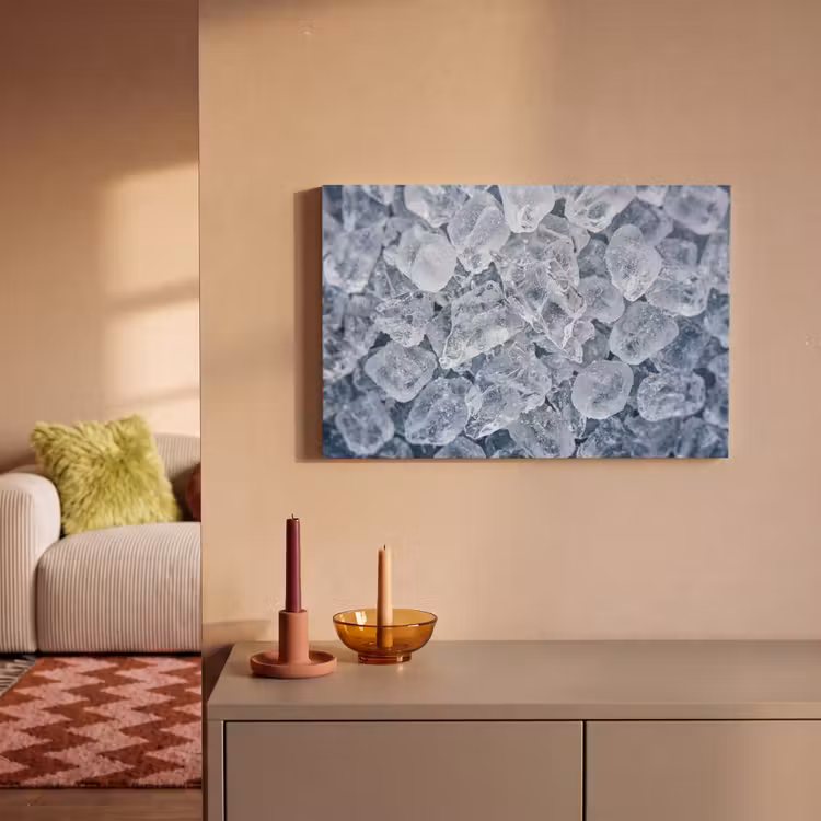 Canvas schilderij - Ijsblokjes - Water - Blauw — 2