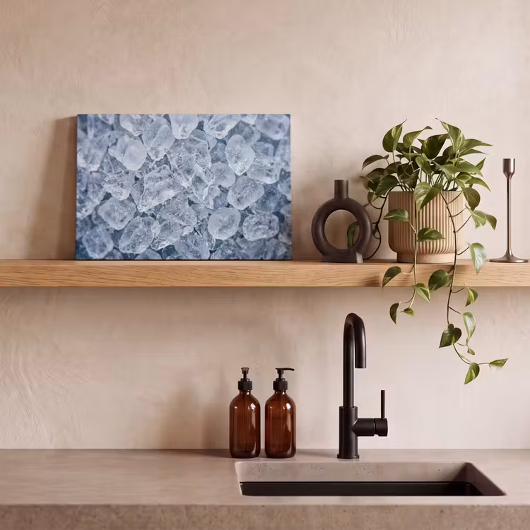 Canvas schilderij - Ijsblokjes - Water - Blauw — 3