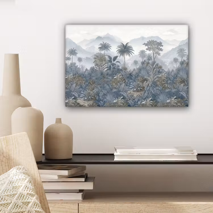 Canvas schilderij - Jungle - Landschap - Blauw — 5