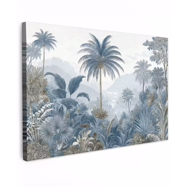 Canvas schilderij - Jungle - Modern - Blauw - Groen — 1