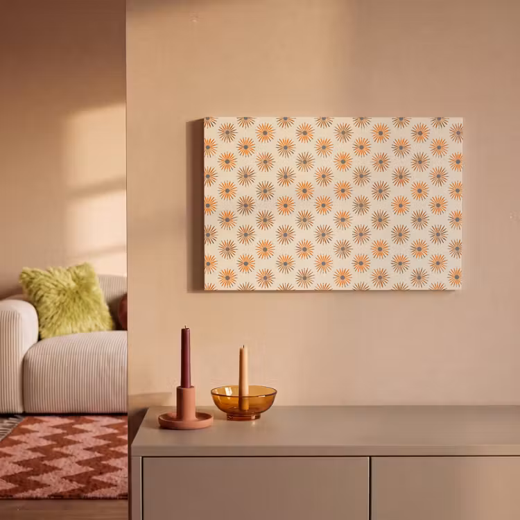 Canvas schilderij - Madelief - Patroon - Oranje — 2