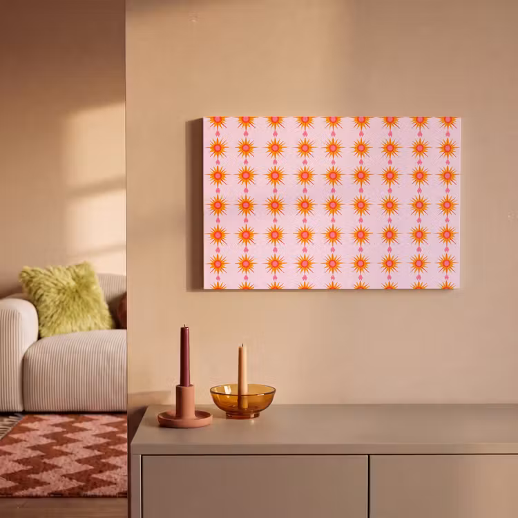 Canvas schilderij - Zon - Motief - Roze — 2