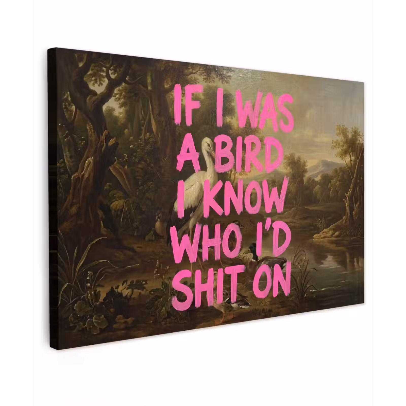 Canvas schilderij - Klassiek - Humor - Roze — 1