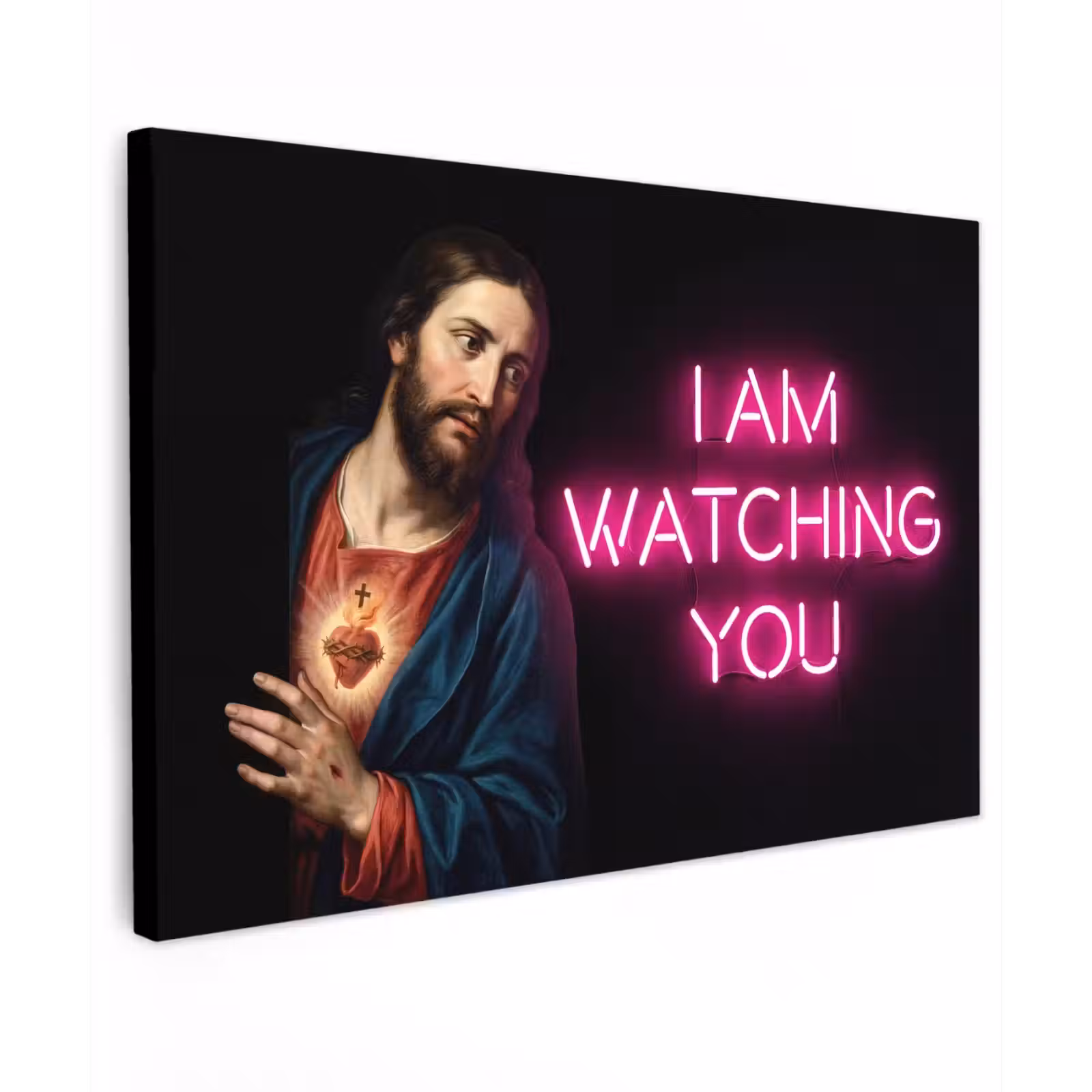 Canvas schilderij - Man - Tekst - Neon — 1