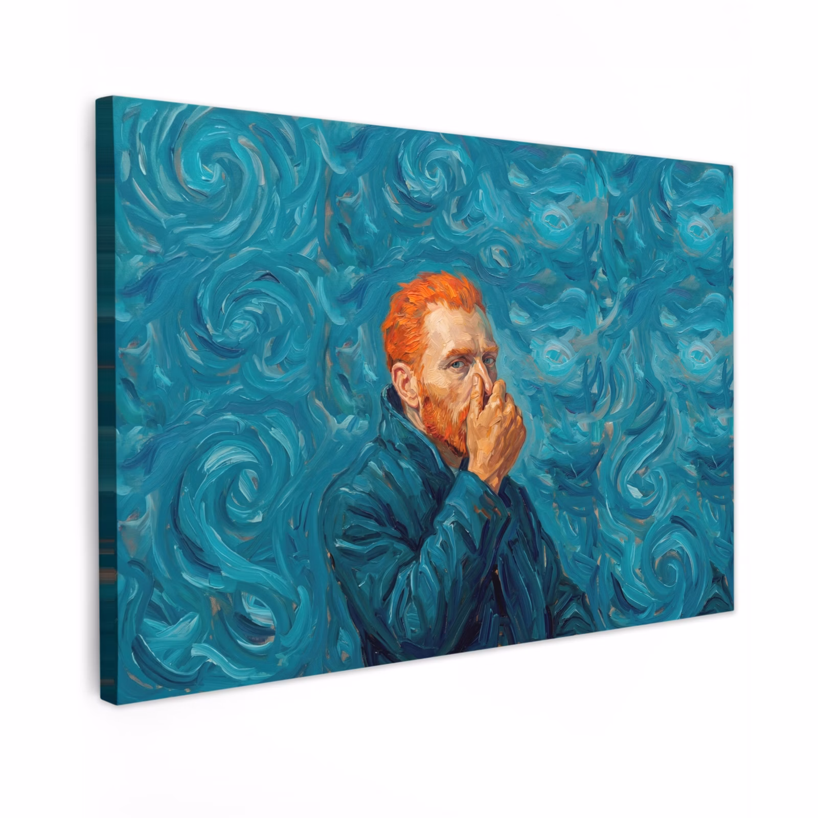 Canvas schilderij - Portret - Klassiek - Blauw — 1
