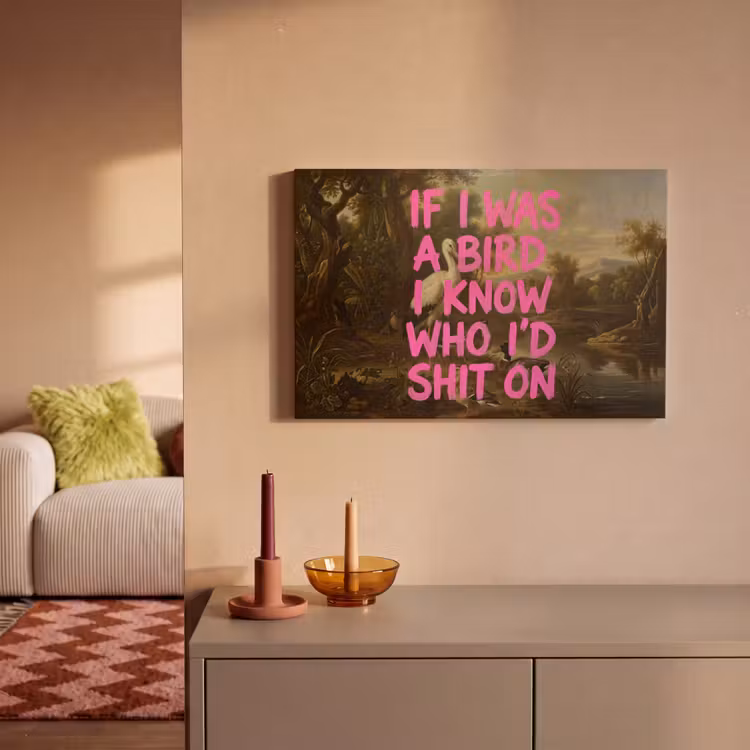 Canvas schilderij - Klassiek - Humor - Roze — 2