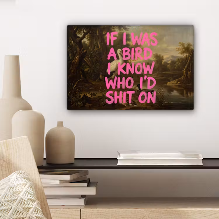 Canvas schilderij - Klassiek - Humor - Roze — 5