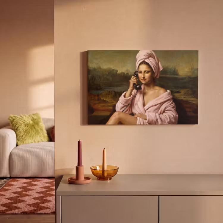 Canvas schilderij - Mona - Klassiek - Roze — 2