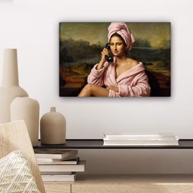 Canvas schilderij - Mona - Klassiek - Roze — 5