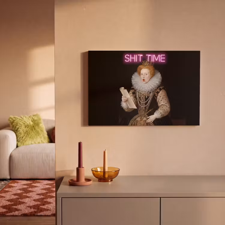 Canvas schilderij - Portret - Humor - Neon — 2
