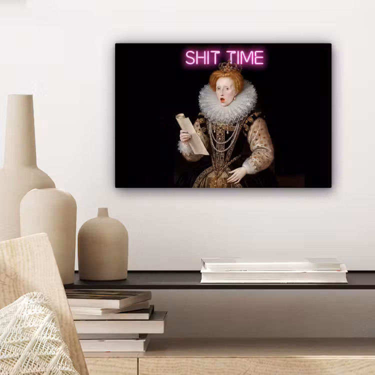 Canvas schilderij - Portret - Humor - Neon — 5