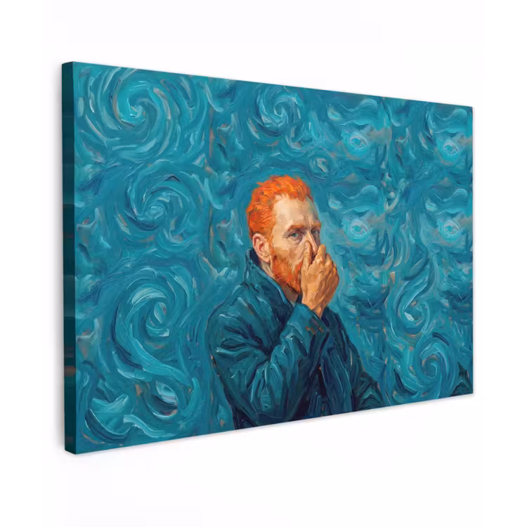 Canvas schilderij - Portret - Klassiek - Blauw — 1
