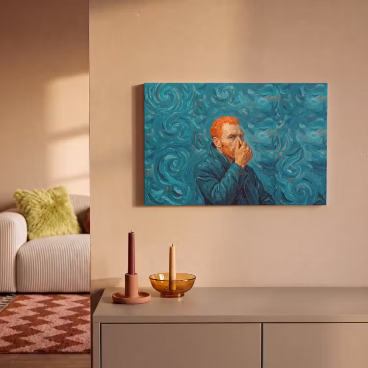 Canvas schilderij - Portret - Klassiek - Blauw — 2