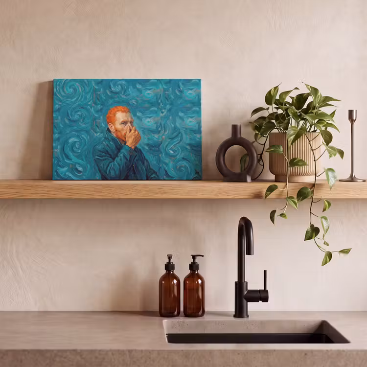 Canvas schilderij - Portret - Klassiek - Blauw — 3