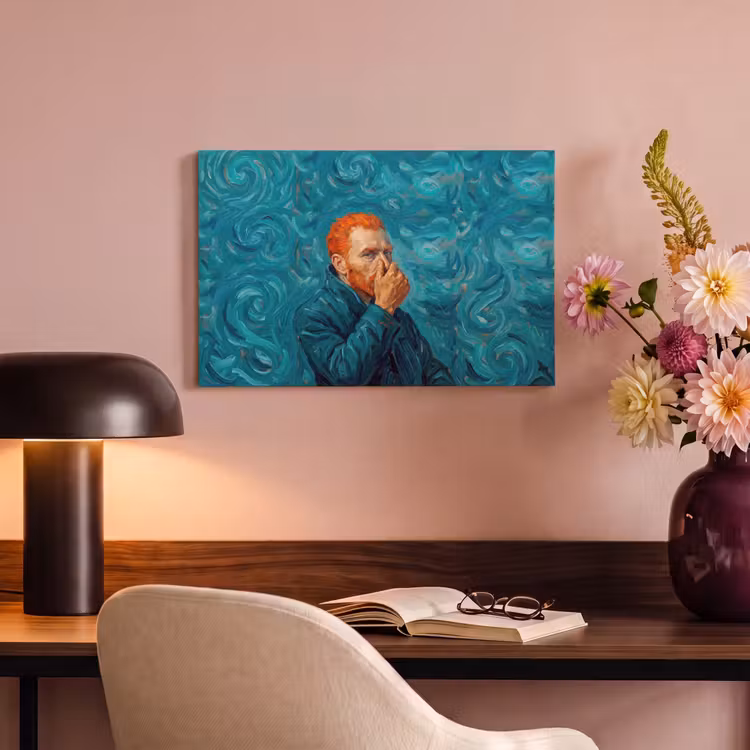 Canvas schilderij - Portret - Klassiek - Blauw — 4