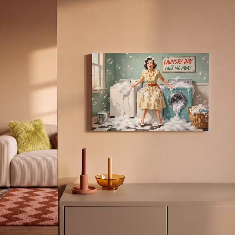 Canvas schilderij - Retro - Blauw - Vrouw — 2